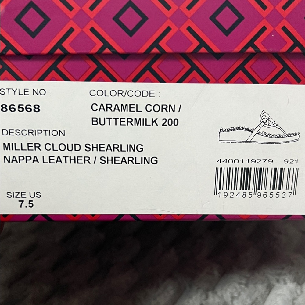 Tory Burch Caramel Corn/Buttermilk Miller Cloud Shearling Sandal